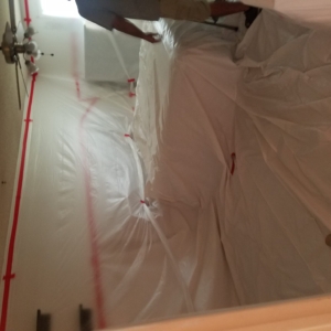 CONTAINMENT: Popcorn Ceiling Removal in Bedroom - Mesa, AZ.